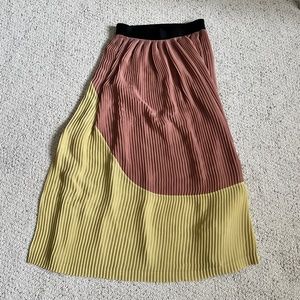 Rachel Comey pleated beige and neon skirt size 4